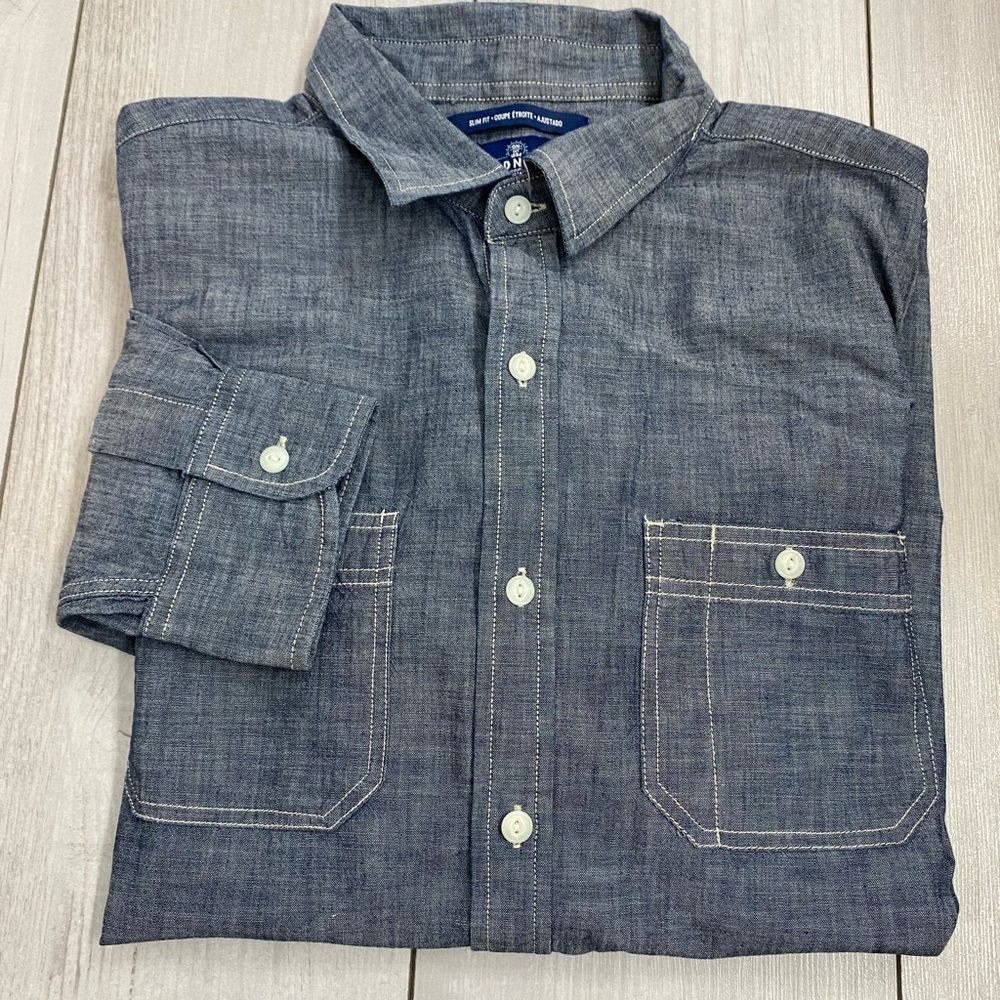 Men's Old Navy Old Textile Cotton Denim Worker Shirt - Picture 2 of 6